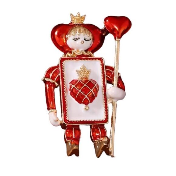 QUEEN OF HEARTS BROOCH - Picture 1 of 3